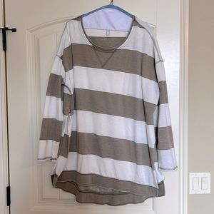 Z Supply Greyish/Green and White Striped Weekender.